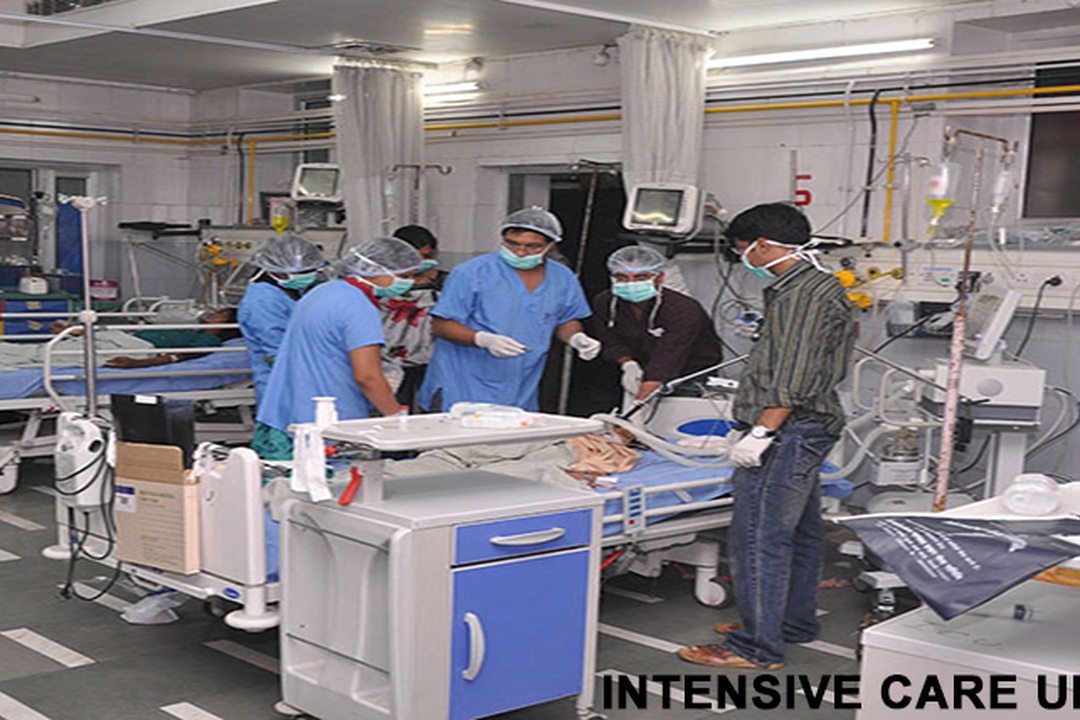 Patient care ward at Hindu Rao Hospital used for medical training